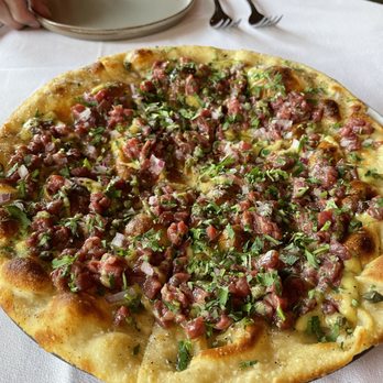 Snake River Grill - Steak tartare pizza - New American Near Me - Jackson, Wyoming Snake River Grill - Steak tartare pizza - New American Near Me - Jackson, Wyoming