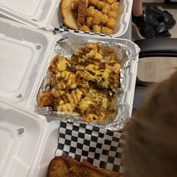 Jlb Eatery - Tots and chilli Chili Cheese Waffle Fries - Burgers Near Me - La Marque, Texas
