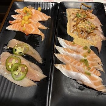 Sakana - Salmon, yellowtail carpaccio crunch onion albacore - Japanese Near Me - Las Vegas, Nevada Sakana - Salmon, yellowtail carpaccio crunch onion albacore - Japanese Near Me - Las Vegas, Nevada