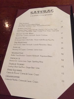 Menu photo 1 Roosevelt Bar New Orleans, LA