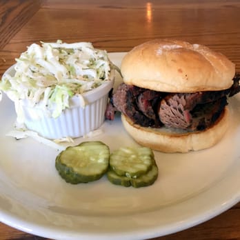 Burnt End BBQ - Reg Brisket Sandwich with Creamy Cole Slaw - Barbeque Near Me - De Soto, Kansas