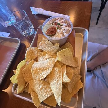 La Traila Barbecue  - Brisket queso fundido with chips - Barbeque Near Me - Miami, Florida