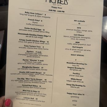Michael's Restaurant - Happy Hour Menu February 2025 - New American Near Me - Santa Monica, California