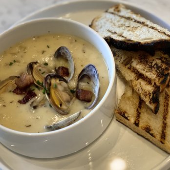 et al. - Hawaiian Clam Chowder with grilled sour dough. - Breakfast & Brunch Near Me - Honolulu, Hawaii et al. - Hawaiian Clam Chowder with grilled sour dough. - Breakfast & Brunch Near Me - Honolulu, Hawaii