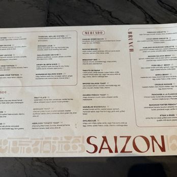 Saizon - Menu 03/2026 - New American Near Me - Fresno, California