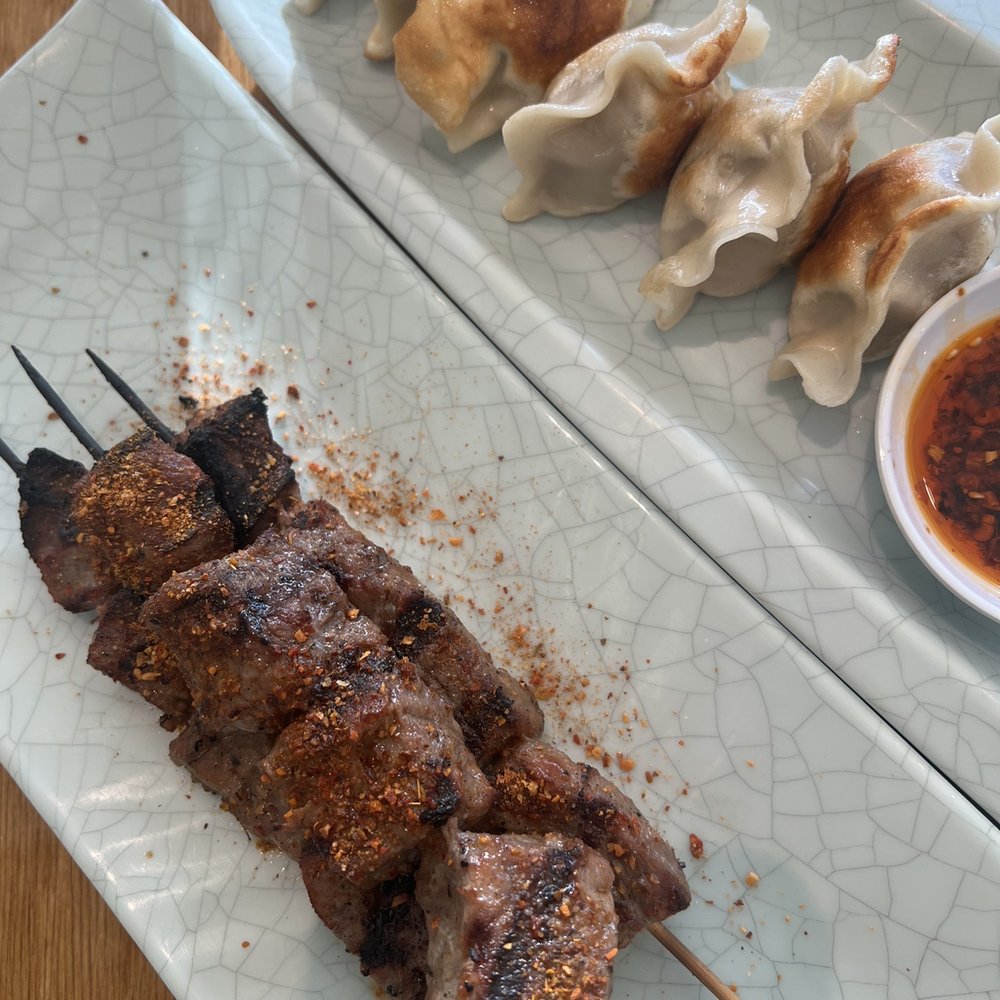 Hello Dumpling - Beef Chuan'r Skewers and Pork with Napa Cabbage Dumplings - Noodles Near Me - Dallas, Texas Hello Dumpling - Beef Chuan'r Skewers and Pork with Napa Cabbage Dumplings - Noodles Near Me - Dallas, Texas