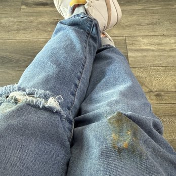 Bakudan Ramen - My pants after hitting under their table. Yuck! - Ramen Near Me - San Antonio, Texas