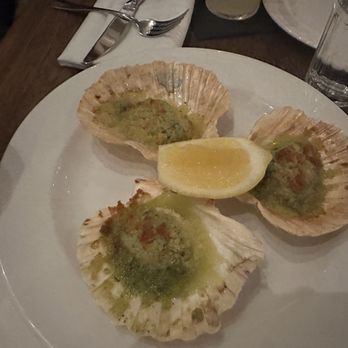 Hawksmoor - Charcoal roasted scallops. - Steakhouses Near Me - New York, New York Hawksmoor - Charcoal roasted scallops. - Steakhouses Near Me - New York, New York