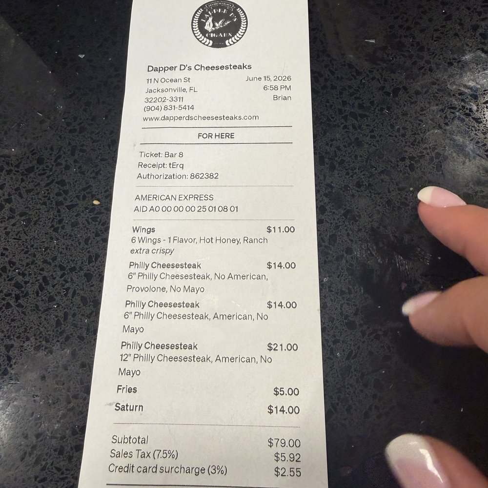 Dapper D's Cheesesteaks - Cost - Cheesesteaks Near Me - Jacksonville, Florida