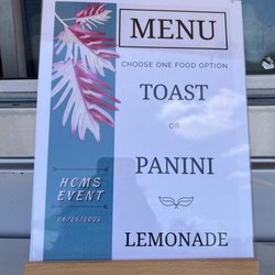 Taste My FLAViAS - The HCMS Menu. One ticket for an avocado toast and a small lemonade