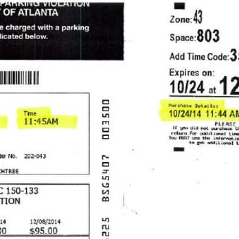 ParkAtlanta - Citation issued 1 minute after parking was paid. Shady business practices. - Public Services & Government Near Me - Atlanta, Georgia ParkAtlanta - Citation issued 1 minute after parking was paid. Shady business practices. - Public Services & Government Near Me - Atlanta, Georgia