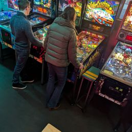 Two pinballers trying to reach wizard status.