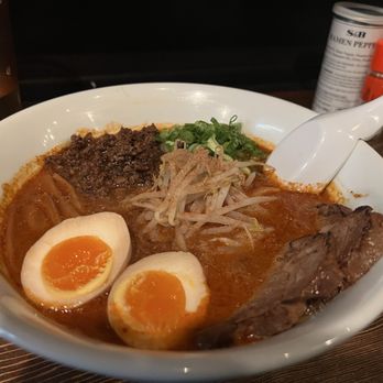 Menya Rui - Ramen with ground pork, an egg and sliced pork (extra) - Ramen Near Me - St. Louis, Missouri