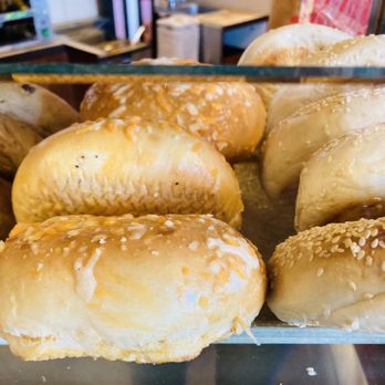 Tim Hortons - a variety of bagels in a glass case - Coffee & Tea Near Me - Hamilton, Ontario
