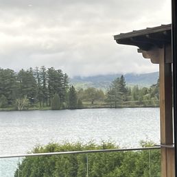 View from back patio on a rainy day
