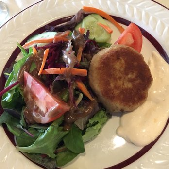 The View Grill - Crab Cake w/ Fresh Greens - New American Near Me - Glen Cove, New York The View Grill - Crab Cake w/ Fresh Greens - New American Near Me - Glen Cove, New York