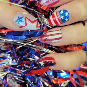 Top Nails - 4th of July patriotic nails - Nail Salons Near Me - Saint John, Indiana