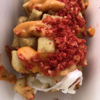 Two Hands Seoul Fresh Corn Dogs - Potato Dog with hot Cheetos powder... - Hot Dogs Near Me - Flagstaff, Arizona Two Hands Seoul Fresh Corn Dogs - Potato Dog with hot Cheetos powder... - Hot Dogs Near Me - Flagstaff, Arizona