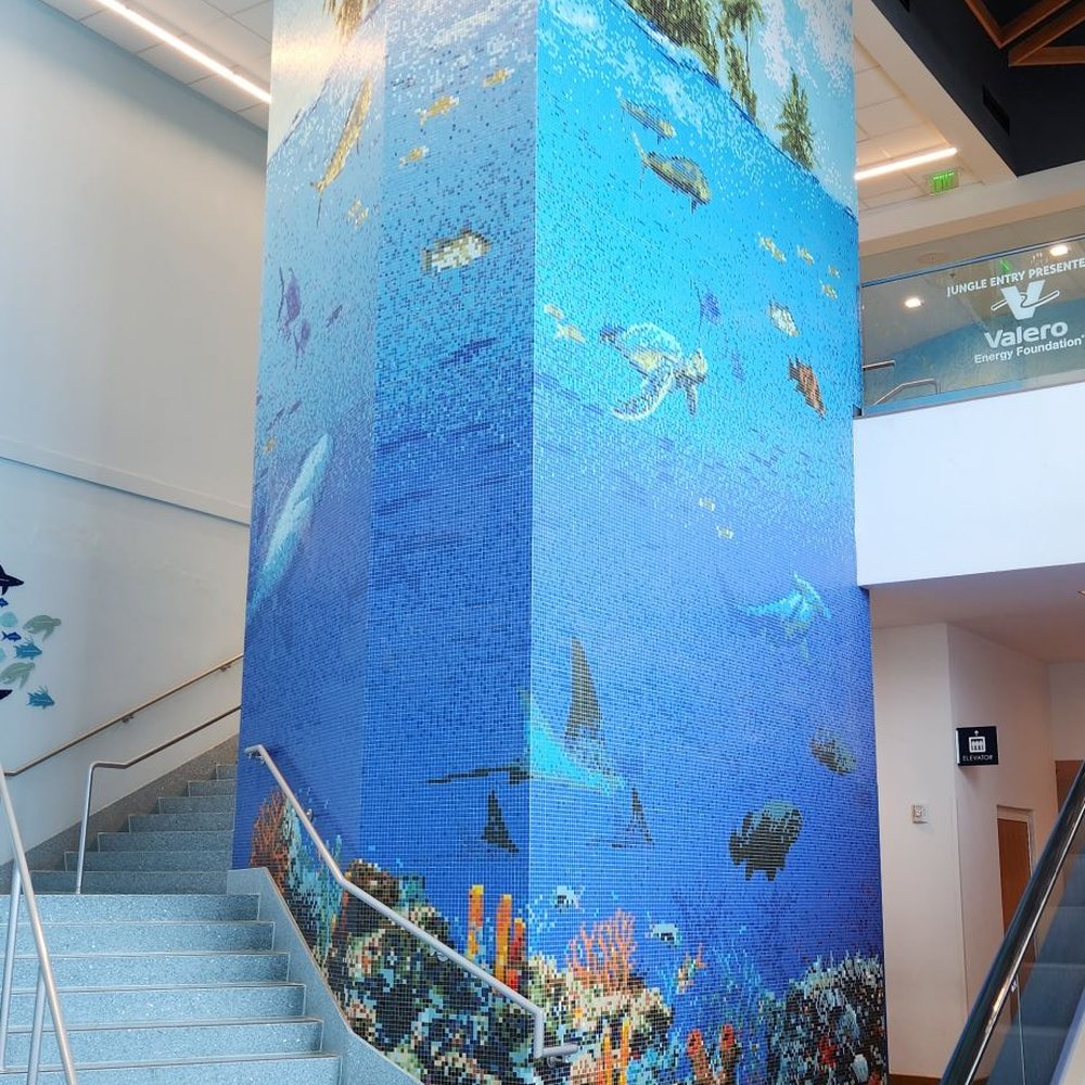 Texas State Aquarium - Mosaic column showing marine wildlife. - Aquariums Near Me - Corpus Christi, Texas Texas State Aquarium - Mosaic column showing marine wildlife. - Aquariums Near Me - Corpus Christi, Texas