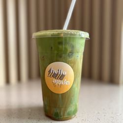Hello Again - Banana bread matcha latte