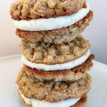 Cookie Jar Kitchen - three oatmeal cookies stacked on top of each other - Bakeries Near Me - Newburyport, Massachusetts Cookie Jar Kitchen - three oatmeal cookies stacked on top of each other - Bakeries Near Me - Newburyport, Massachusetts