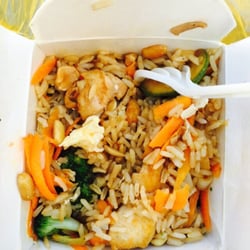 Comida China - a big old box o' delicious fresh cooked, fully loaded, fried rice in Mexico =) $69 pesos ($3.71 US) for the 4 serving container.
