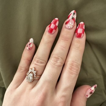 Boston's Nails & Spa - Nails by Van. Gel X with design. Better than my Inspo pic. - Waxing Near Me - Boston, Massachusetts