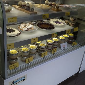 Laurie’s Pie Bar - Refrigerated pies in the display case at the front counter - Bakeries Near Me - Long Beach, California