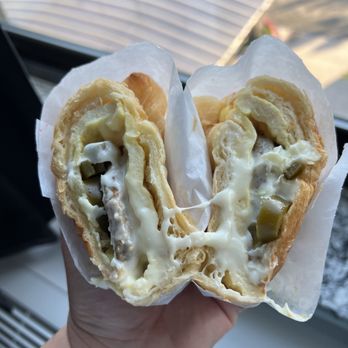 Donut House - Sausage egg and cheese with jalapeños!! - Donuts Near Me - Fremont, California Donut House - Sausage egg and cheese with jalapeños!! - Donuts Near Me - Fremont, California