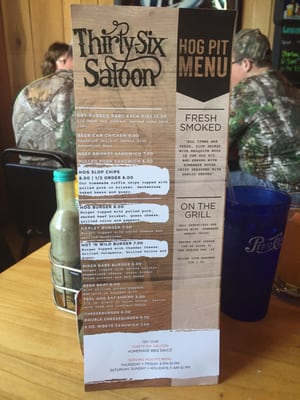 Menu photo 7 Thirty-Six Saloon Rockville, IN Menu photo 7 Thirty-Six Saloon Rockville, IN