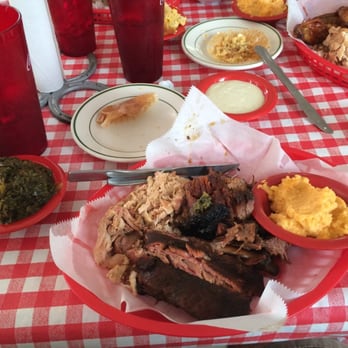 Red State BBQ - 3 meat platter. - Barbeque Near Me - Lexington, Kentucky