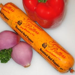 Gourmet Butters - ROASTED RED PEPPER BUTTER: The sweet & smokey flavor of roasted red peppers has a unique & appealing effect on the taste buds.