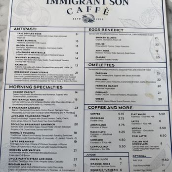 Immigrant Son Caffe - Menu - Breakfast & Brunch Near Me - Oxnard, California Immigrant Son Caffe - Menu - Breakfast & Brunch Near Me - Oxnard, California