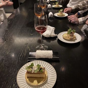 Oriole - Hudson Valley Foie Gras over toasted brioche served in the kitchen - New American Near Me - Chicago, Illinois Oriole - Hudson Valley Foie Gras over toasted brioche served in the kitchen - New American Near Me - Chicago, Illinois