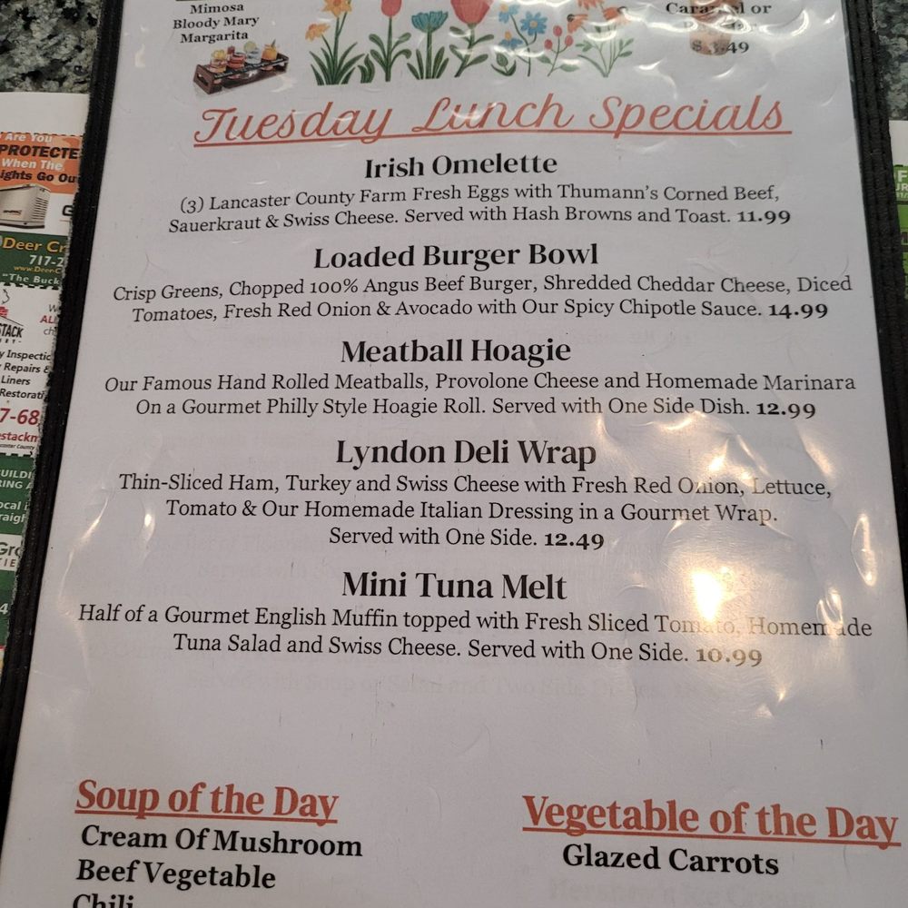 Lyndon Diner - Tuesday lunch menu - Diners Near Me - York, Pennsylvania