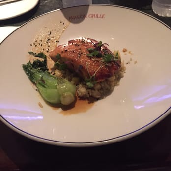 Avalon Grille - Salmon with basmati coconut rice and bok choy 5:5 - New American Near Me - Avalon, California Avalon Grille - Salmon with basmati coconut rice and bok choy 5:5 - New American Near Me - Avalon, California