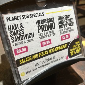 Planet Sub - Promos - Sandwiches Near Me - Tucson, Arizona Planet Sub - Promos - Sandwiches Near Me - Tucson, Arizona