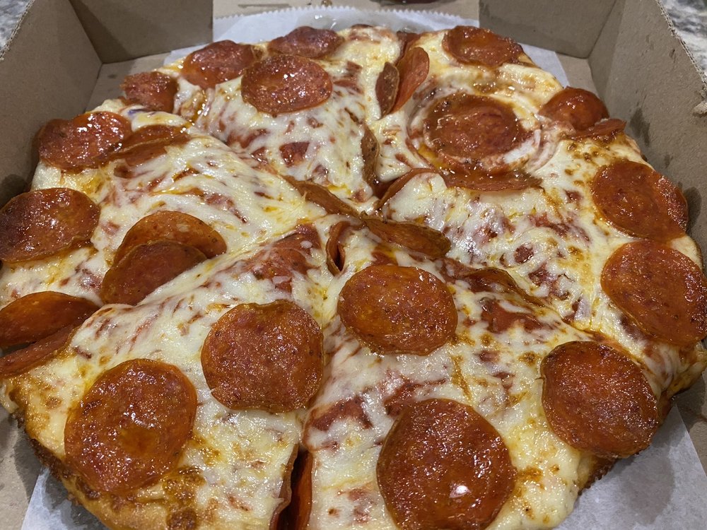 Order Single Topping Pizza (14") food online from All Star Pizza store, Clute on bringmethat.com