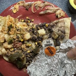 Onion in a no onion burrito