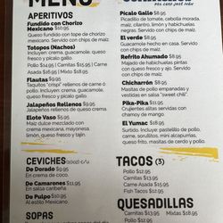 Los Cuatachos - Menu page 1