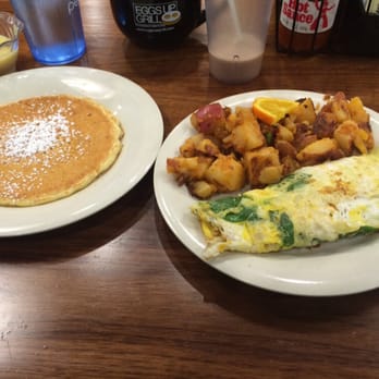 Eggs Up Grill - Custom omelette, home fries and a pancake. - Breakfast & Brunch Near Me - Columbia, South Carolina