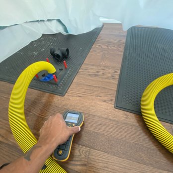 TheRestPros by HCI - Injetidry on hardwood flooring under a "bubble" of plastic encapsulation - Damage Restoration Near Me - Pasadena, California TheRestPros by HCI - Injetidry on hardwood flooring under a "bubble" of plastic encapsulation - Damage Restoration Near Me - Pasadena, California