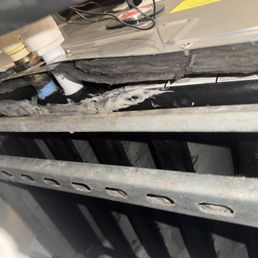 they broke the pan then tried to cover the problem with white glue.