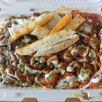 Continental Express Halal Food - Chicken and Lamb Combination over Rice - Halal Near Me - New York, New York Continental Express Halal Food - Chicken and Lamb Combination over Rice - Halal Near Me - New York, New York