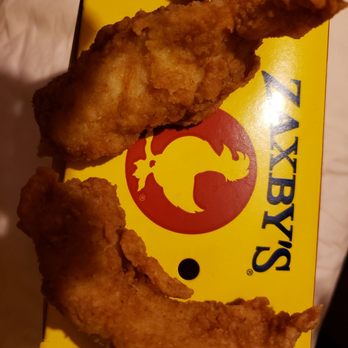 Zaxbys - All 4 fingers could have fit on the top of this fry box but I wanted to show the name and logo. - Salad Near Me - Wilkesboro, North Carolina Zaxbys - All 4 fingers could have fit on the top of this fry box but I wanted to show the name and logo. - Salad Near Me - Wilkesboro, North Carolina