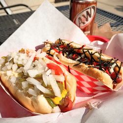 Skooder's Hot Dog - Bulldog and Akita. Worth taking a day off work.