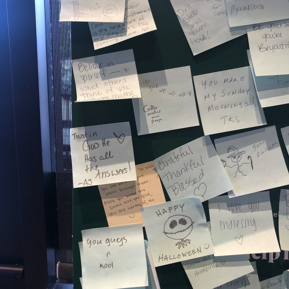 Starbucks - post it notes on a refrigerator door - Coffee & Tea Near Me - Beaumont, Texas Starbucks - post it notes on a refrigerator door - Coffee & Tea Near Me - Beaumont, Texas