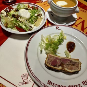 Bistrot Chez Rémy - Starters! The salad, the pumpkin soup & my duck pate - French Near Me - Chessy, 77 Bistrot Chez Rémy - Starters! The salad, the pumpkin soup & my duck pate - French Near Me - Chessy, 77
