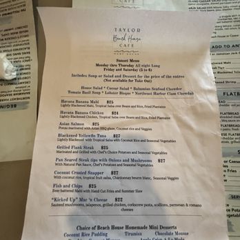 Taylor Beach House Cafe - Summer menu - Seafood Near Me - Hobe Sound, Florida