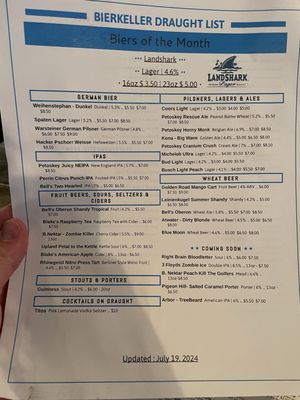 Menu photo 6 Bierkeller Taylor, MI